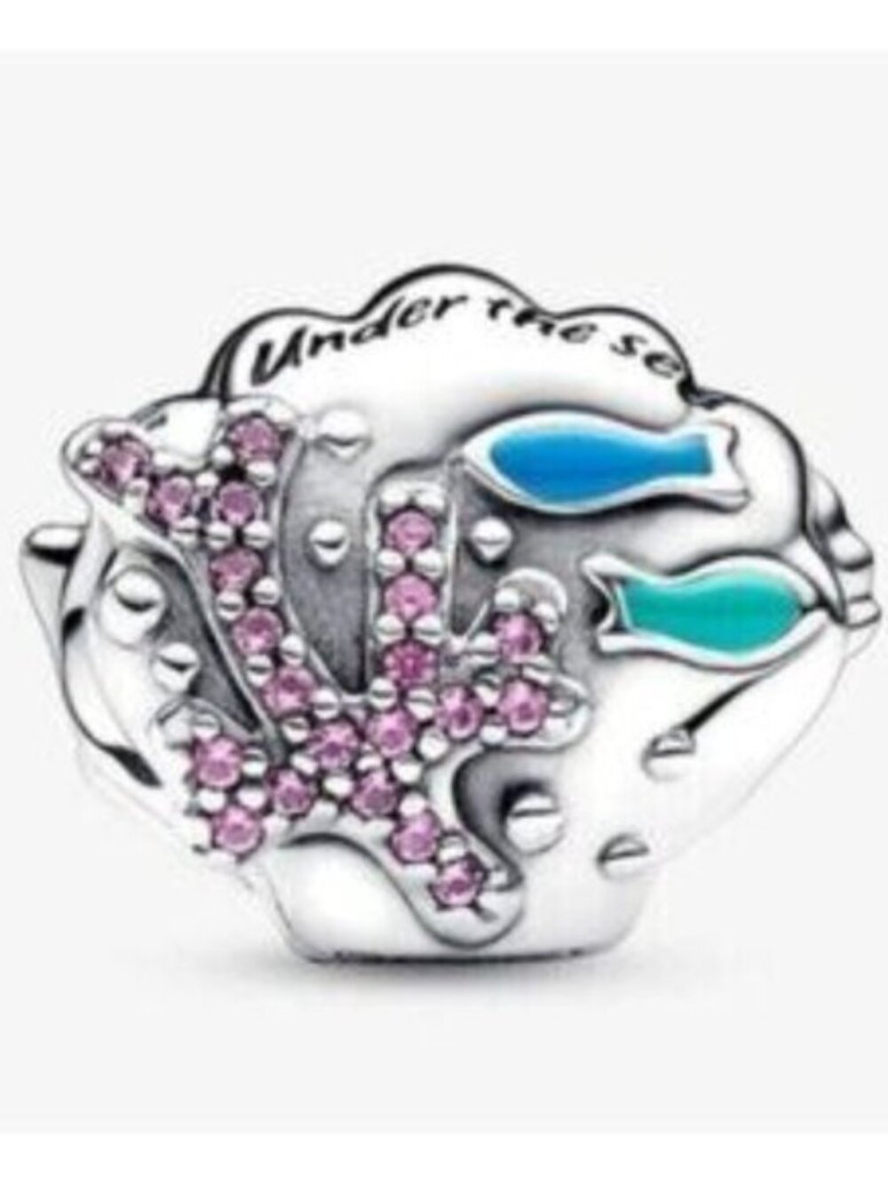 Pandora Silver Sea Life Charm with Pink, Blue and Teal Accents